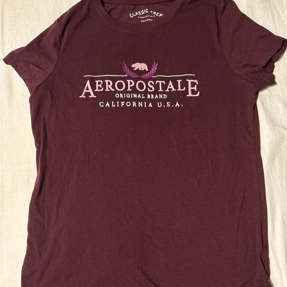 Aeropostale Burgundy Graphic Tee